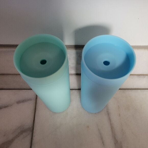 NEW STRATA Acrylic Tumbler Matte Pastel Blue & Green 16oz Set of 2 - Picture 2 of 9
